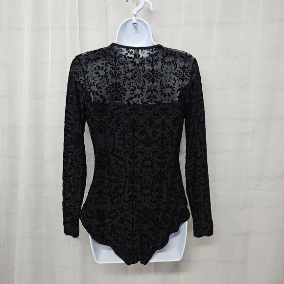 Xhiliration Bodysuit Black Lace Goth Witchy Whimsigoth Fairy Capsule Bodycon L - Picture 6 of 11